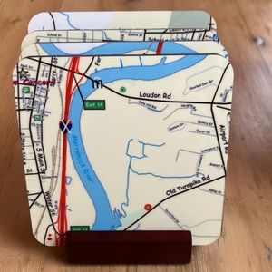 NH Custom Map Cork Coasters Concord, NH